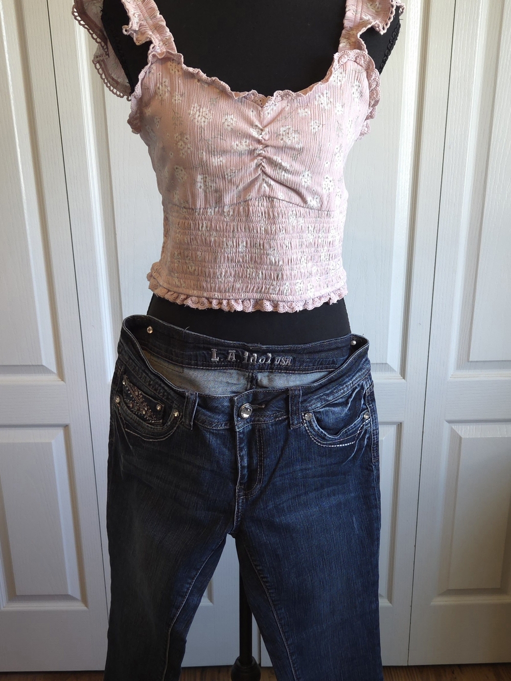 LA Idol capris and with floral tank top Set